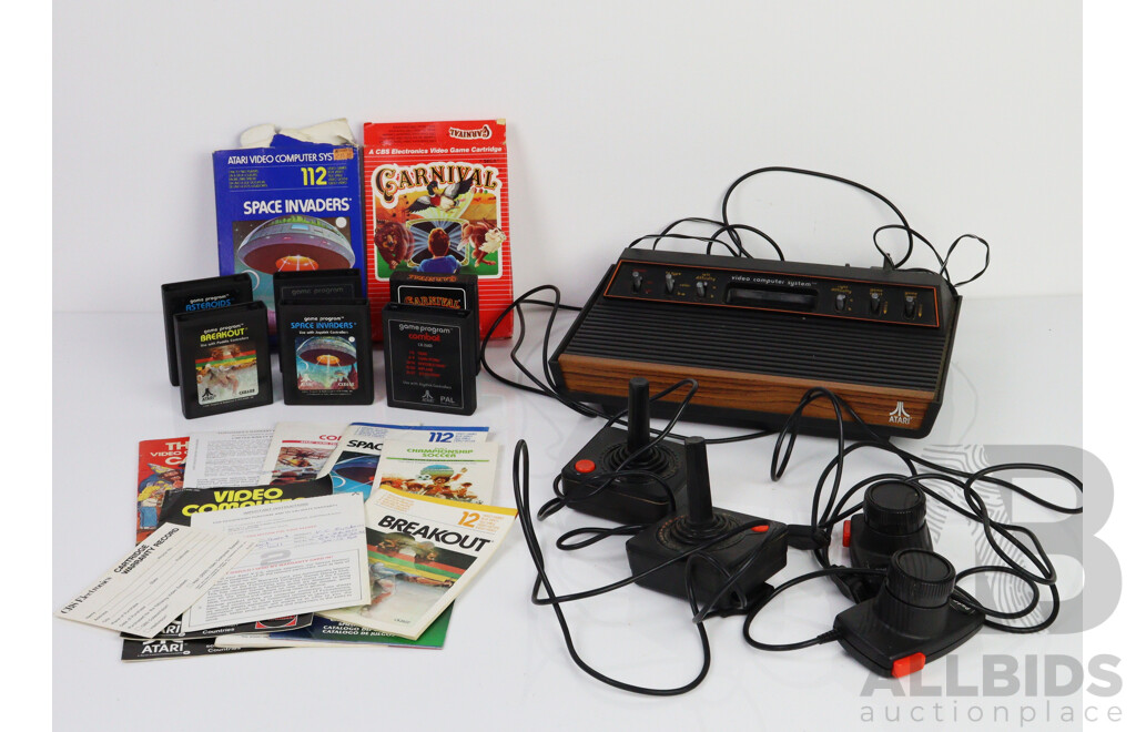 Atari (CX-2600 AP) 2600 Video Computer System W/ Controllers and Games