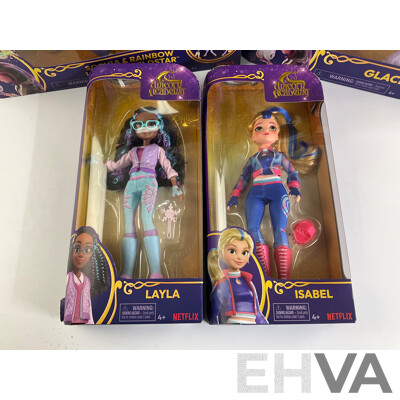 Five  Boxed Unicorn Academy Dolls and Horses
