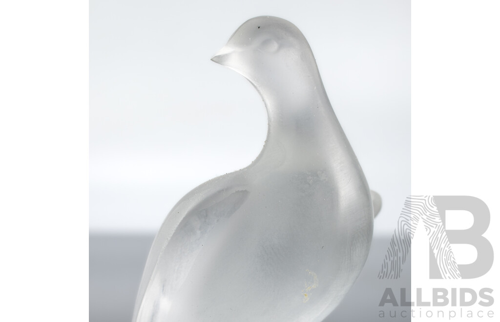 Vintage French Lalique Crystal 'Charis' Dove Ring Dish