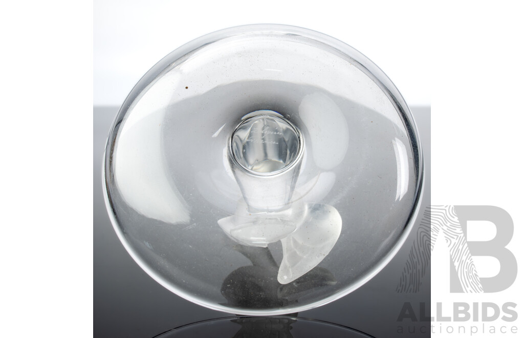 Vintage French Lalique Crystal 'Charis' Dove Ring Dish