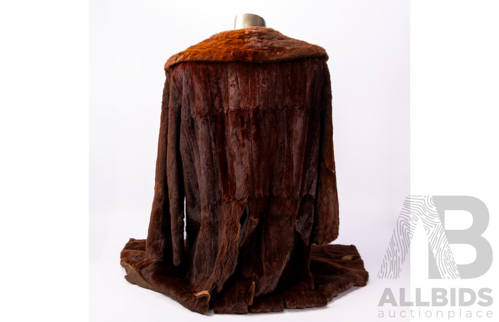 Vintage Three Quarters Length Brown Fur Coat