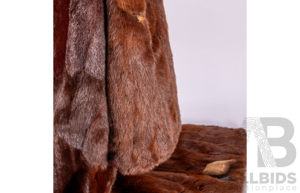 Vintage Three Quarters Length Brown Fur Coat
