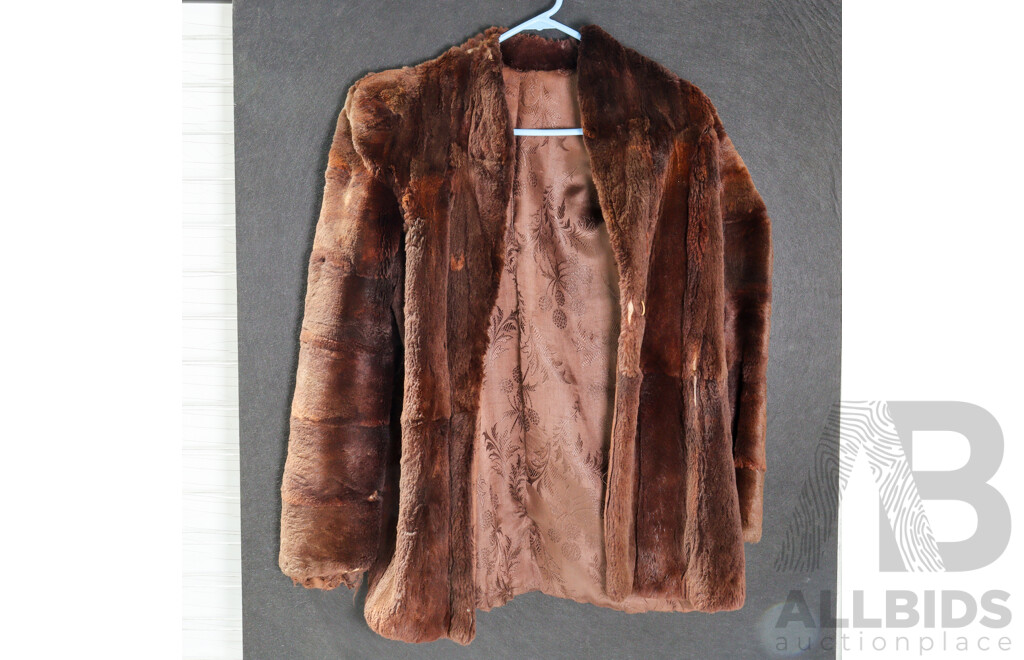 Vintage Brown Acrylic Fur Coat
