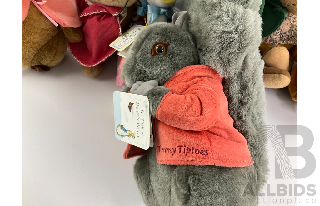 Collection of Beatrix Potter/Peter Rabbit Plush Toys, Most with Original Tags