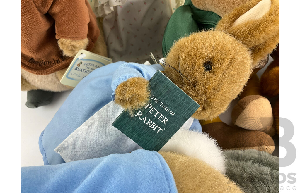 Collection of Beatrix Potter/Peter Rabbit Plush Toys, Most with Original Tags