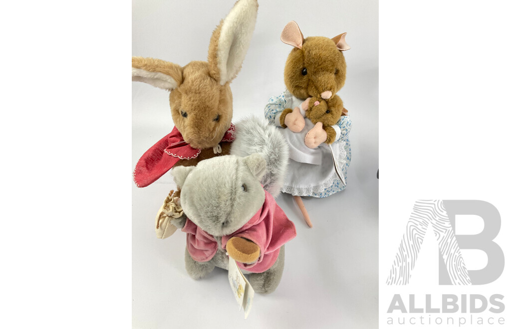 Collection of Beatrix Potter/Peter Rabbit Plush Toys, Most with Original Tags