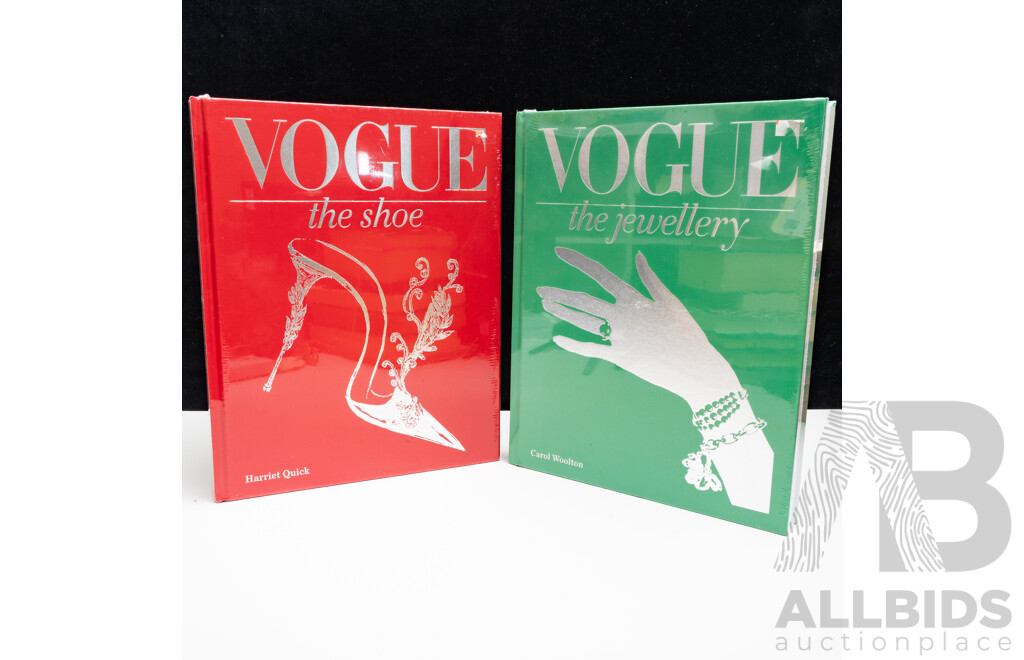 Two Volumes Vogue Books Comprising the Shoe by Harriet Quick & the Jewellery by Carol Woolton, Octopus Books, Hardcovers Sealed in Plastic