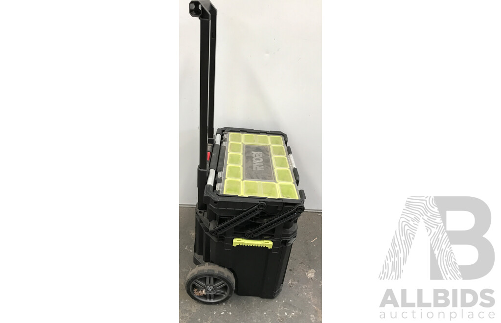 Ryobi Link Rolling Tool Box with Various Tools