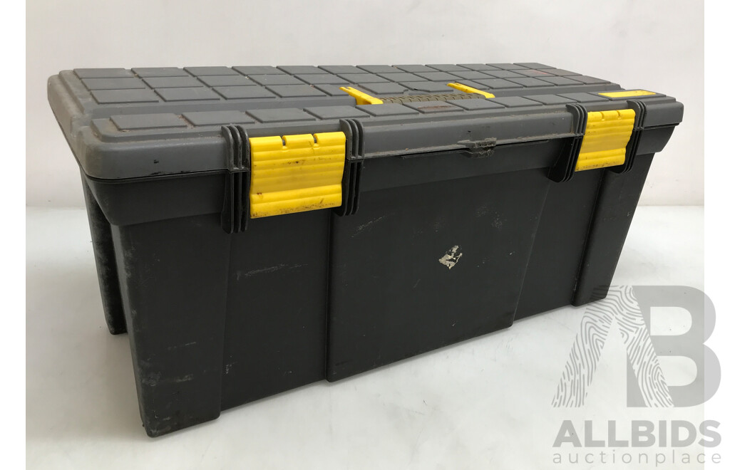 Plastic Tool Box with Various Tools
