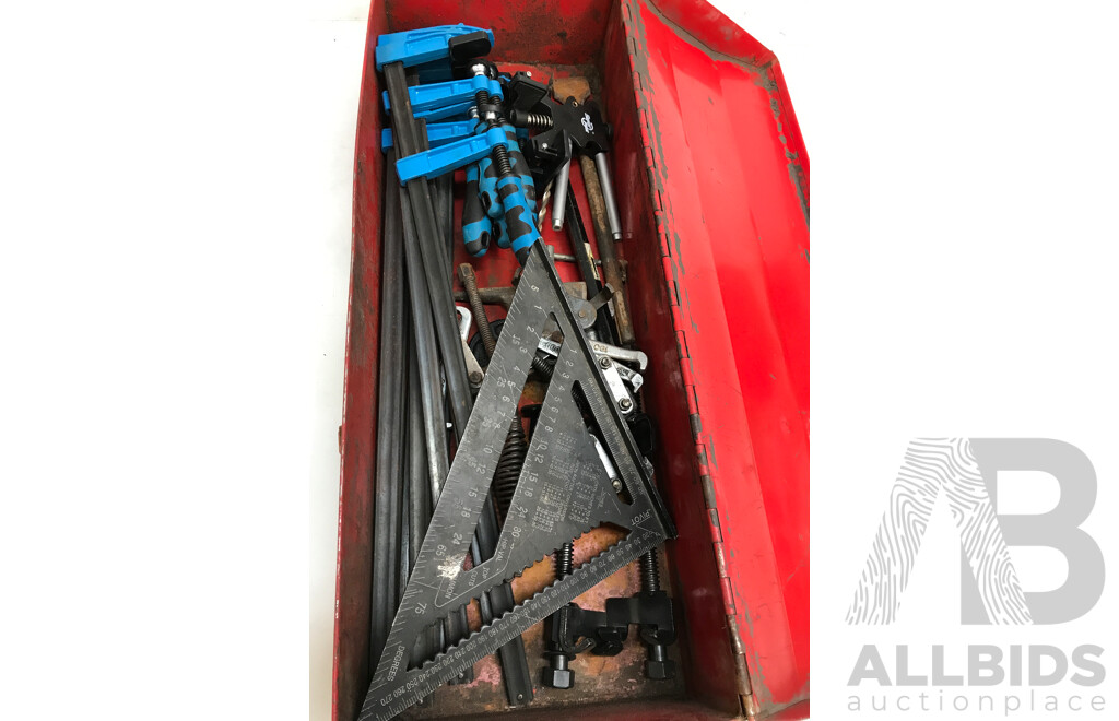 Red Repair Kit Tool Box with Various Tools