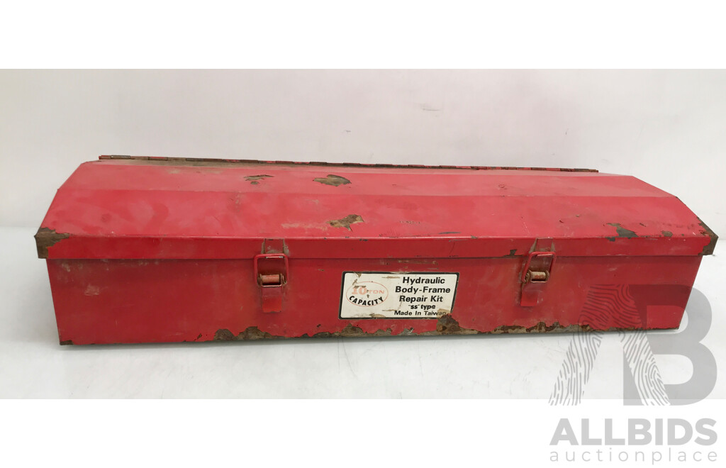 Red Repair Kit Tool Box with Various Tools
