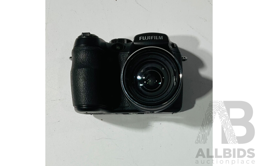 Collection of Three Cameras Including Panasonic Zoom28, Fujifilm Finepix 51000 Digital Camera and Canon Epoca 135 Caption