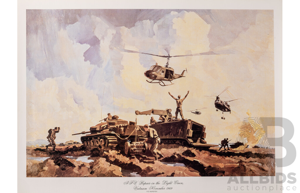 Ken McFadyen, (20th Century, Australian, 1932-1998), a F V Repair in the Light Green, Vietnam, November 1969, Quality Reproduction Colour Poster Print, 46 x 63 cm (edge to edge)