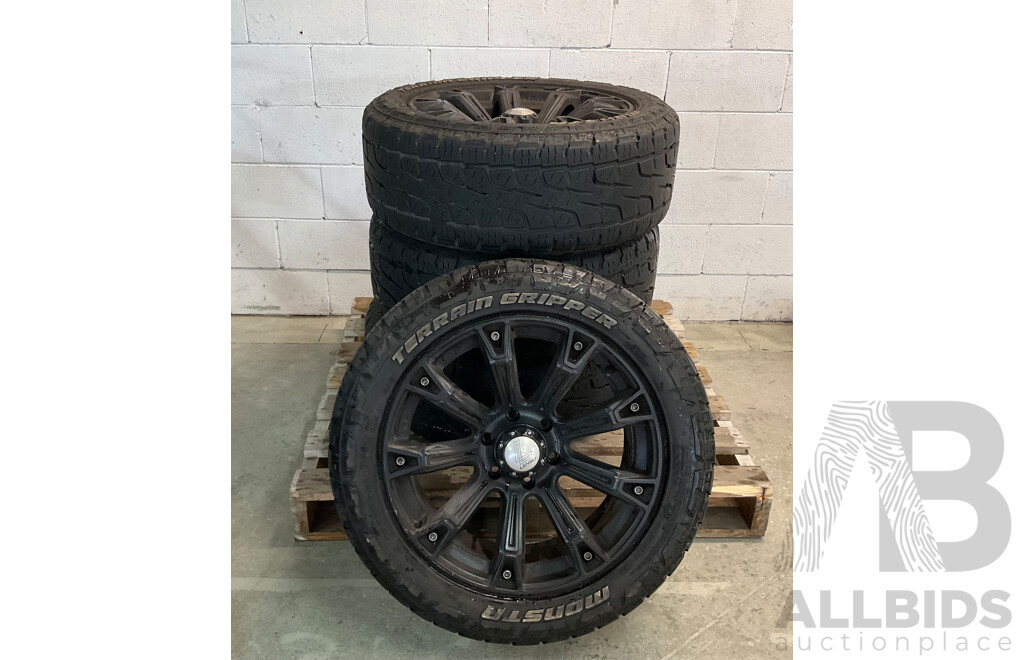 Set of 4 - Lenso Wheels with Monsta Terrain Gripper 265/50R20 Tyres