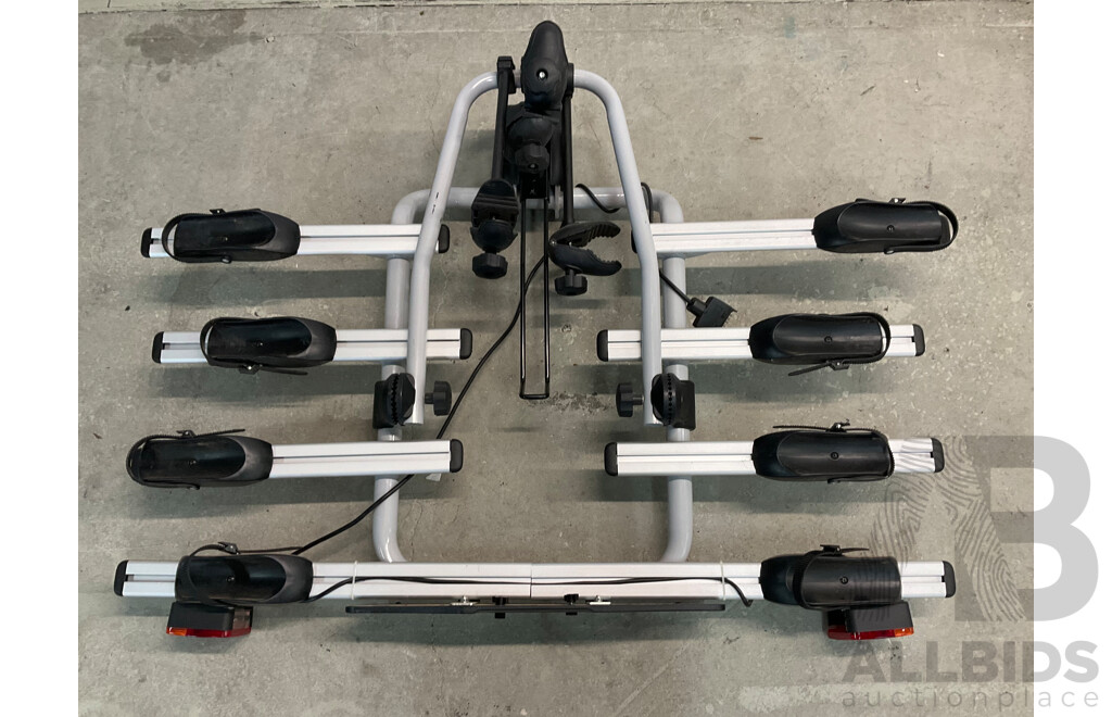 4 Bicycle Bike Carrier Rack Cart Towbar Hitch Ball Mount Tail Light Silver