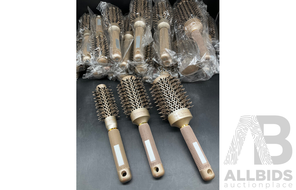 Nano Technology - Ceramic & Lonic - Professional Hair Brush Round Barrel - Lot of 31
