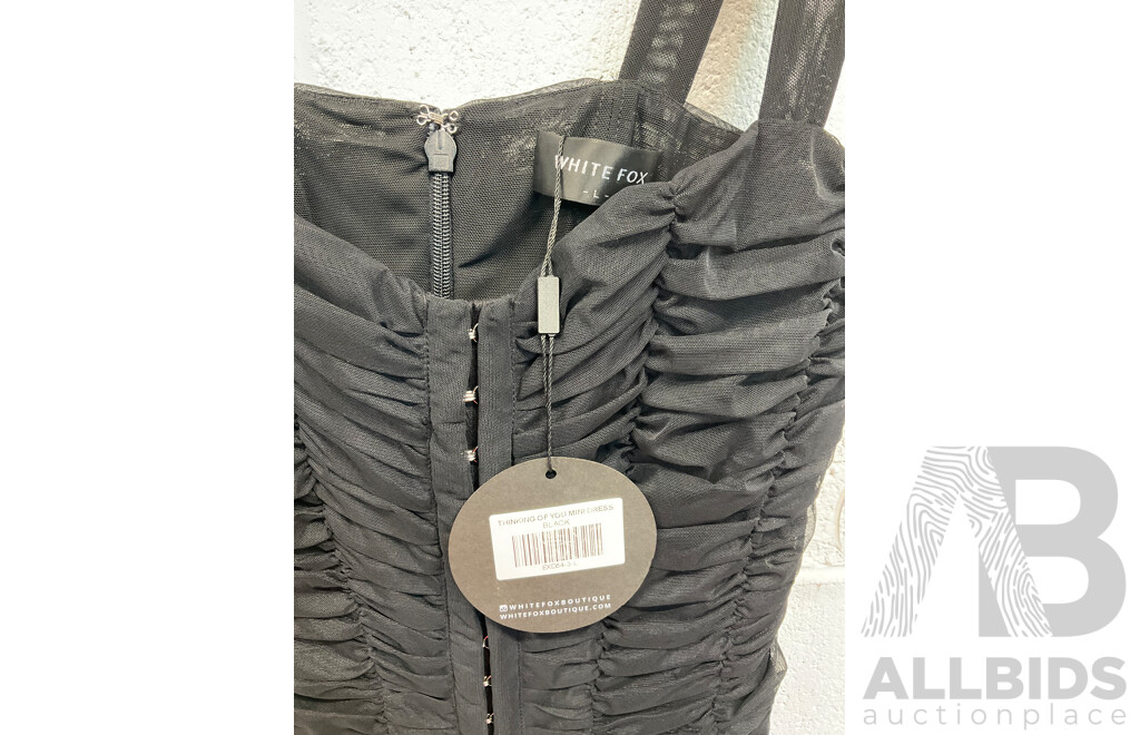 WHITE FOX Black Mini Dress Size L