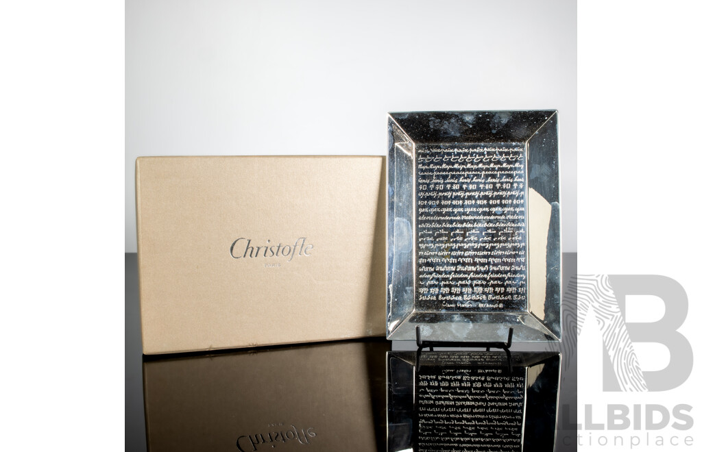 French Christoffel Silver Plate Tray From the Paix Collection by Clara Halter in Original Box and Bag