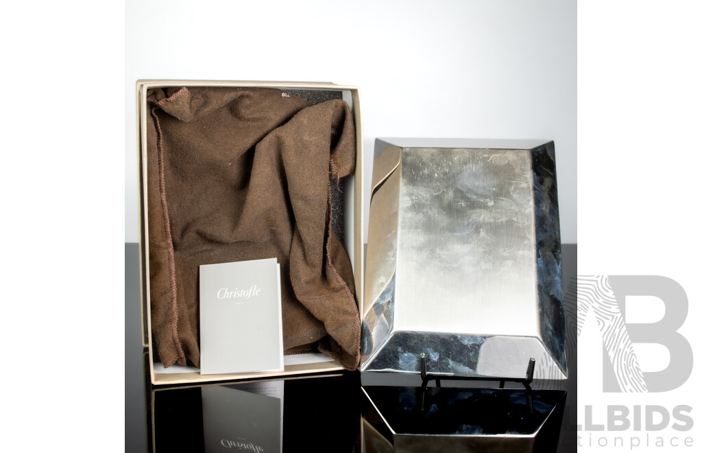 French Christoffel Silver Plate Tray From the Paix Collection by Clara Halter in Original Box and Bag