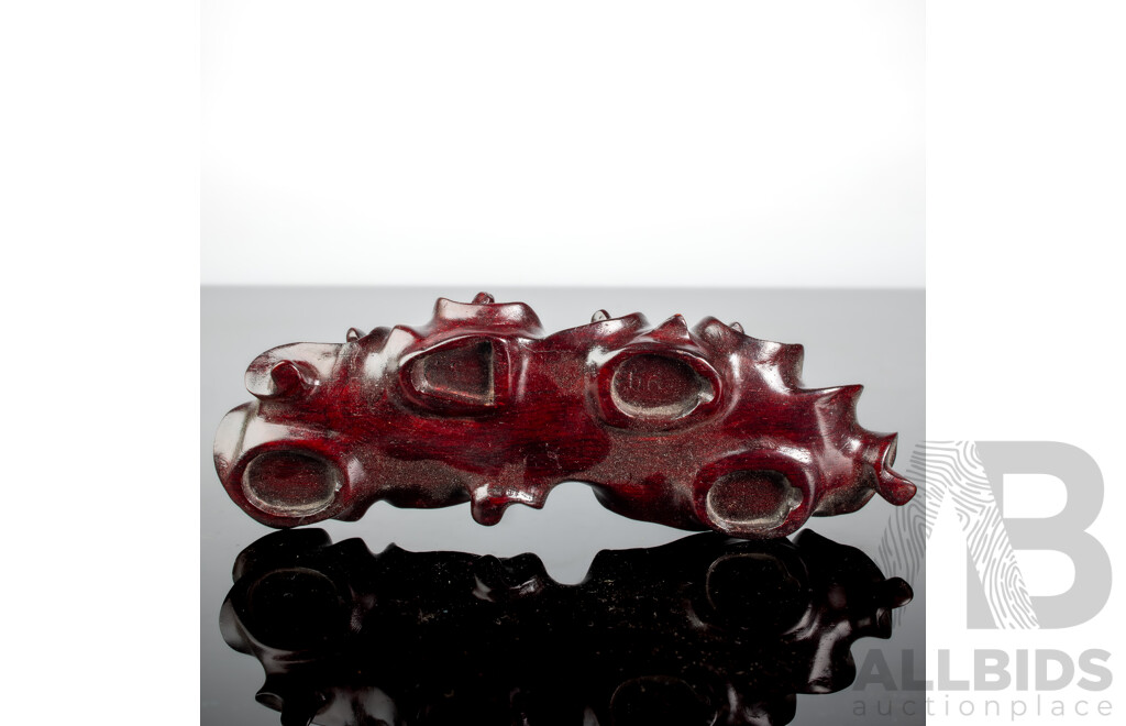 Vintage Chinese Jade Carved Equine Figure on Bespoke Hand Carved Wooden Stand