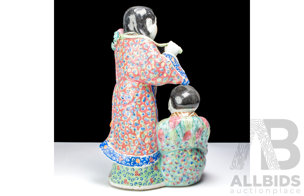 Antique Chinese Porcelain Famille Rose Hand Painted He-He Er Xian