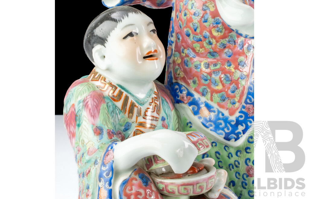 Antique Chinese Porcelain Famille Rose Hand Painted He-He Er Xian