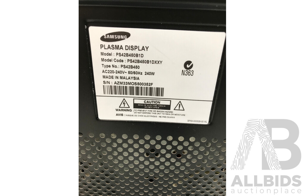 Samsung 42 Inch Plasma HD Television