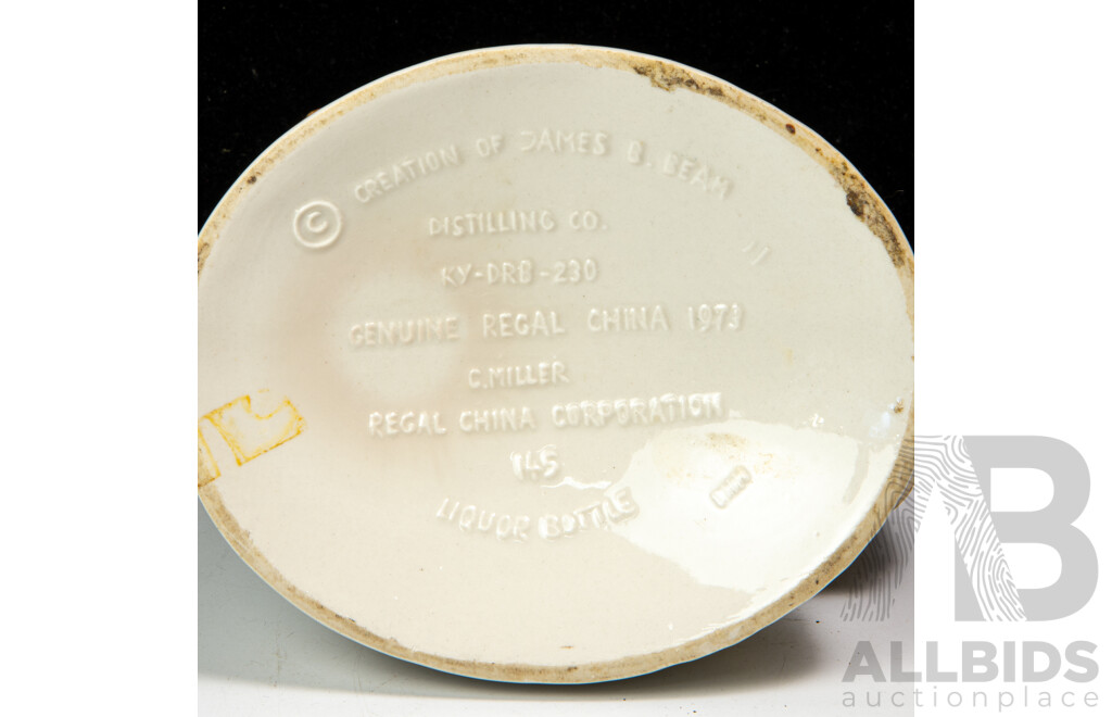 Retro Jim Beam Ceramic Decanter with Stopper, Circa 1972