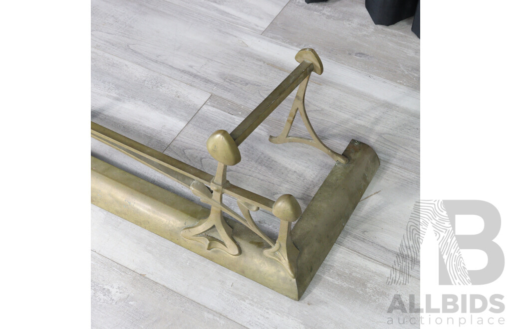 Art Nouveau Brass Fire Fender