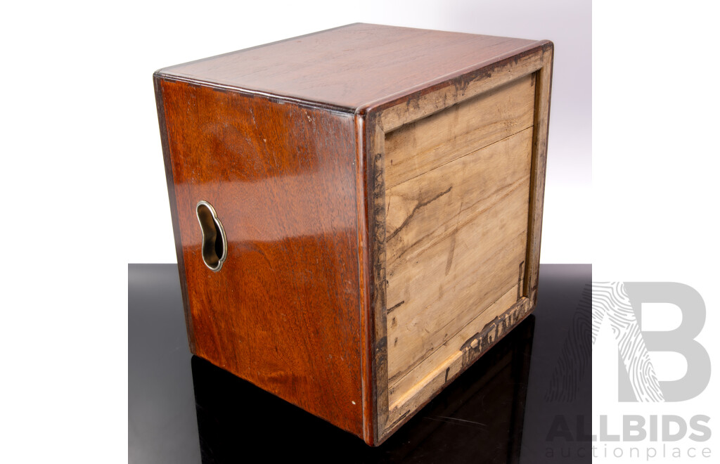 Vintage Japanese Square Form Copper Lined Hibachi