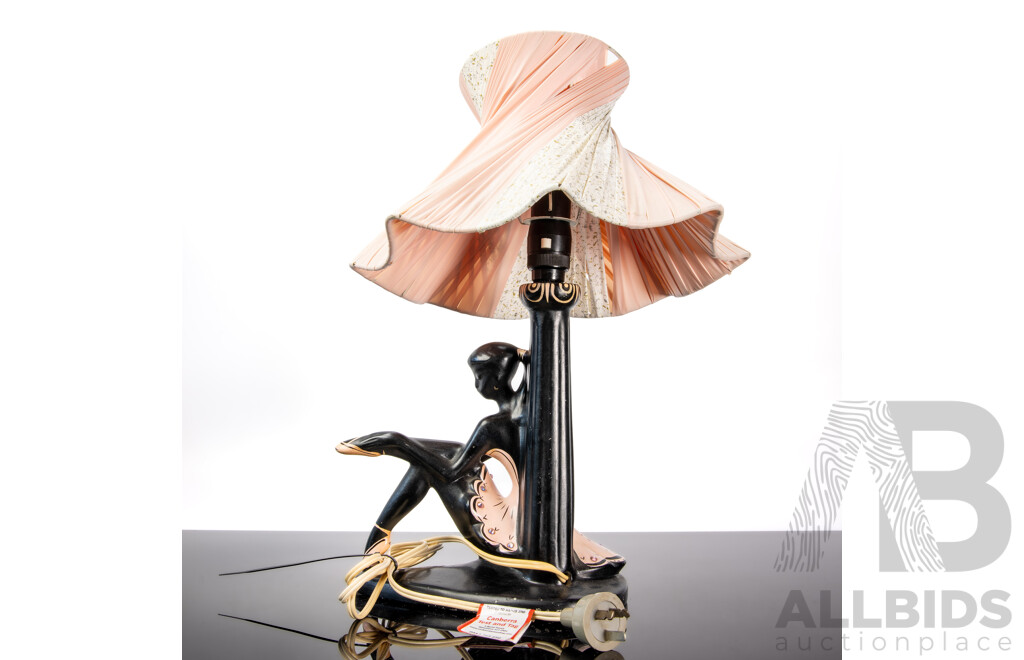 George Barsony Ceramic Ballerina Table Lamp