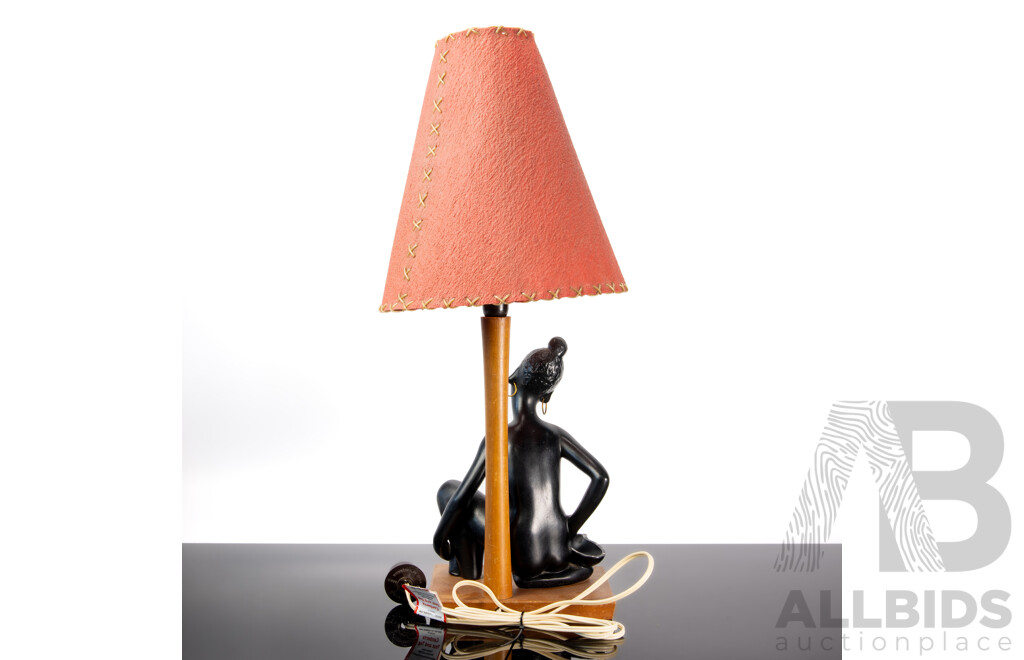 George Barsony Ceramic Figural Table Lamp