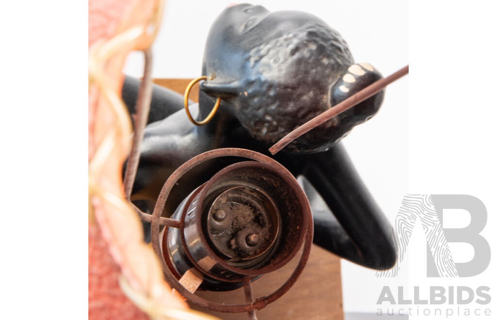 George Barsony Ceramic Figural Table Lamp