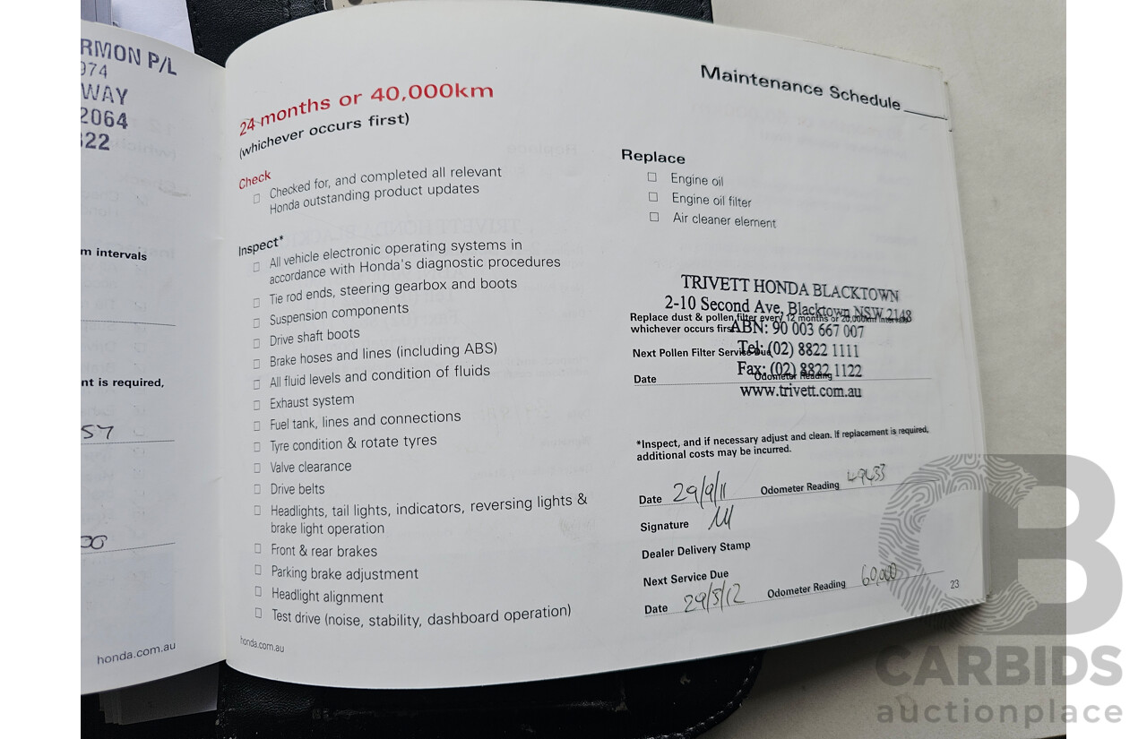 2/2010 Honda Civic VTi MY09 4d Sedan Blue 1.8L