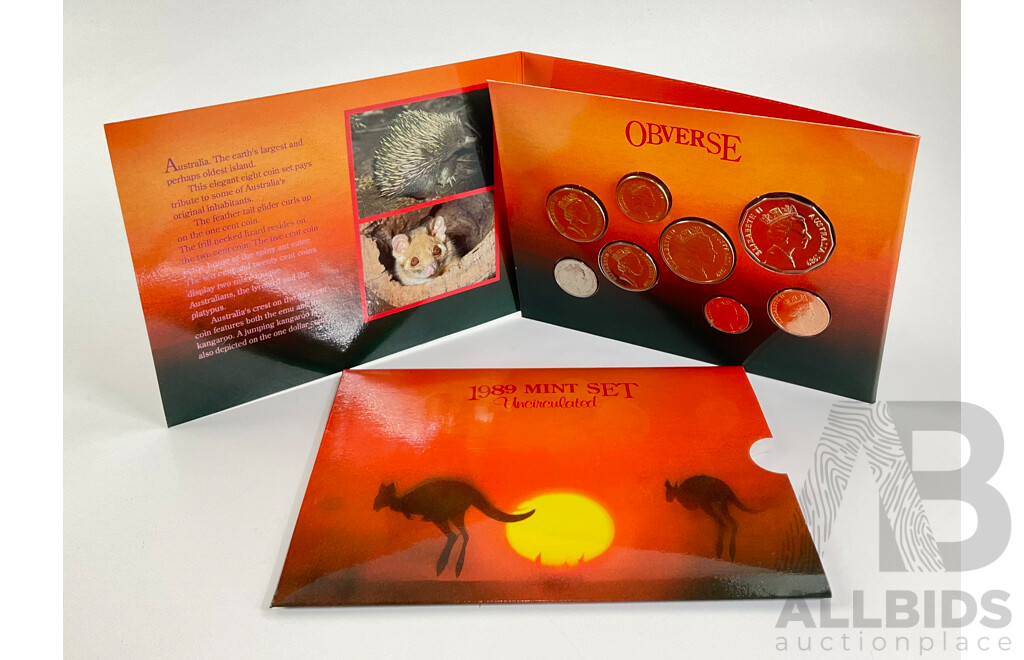 Australian RAM 1989 Eight UNC Coin Set