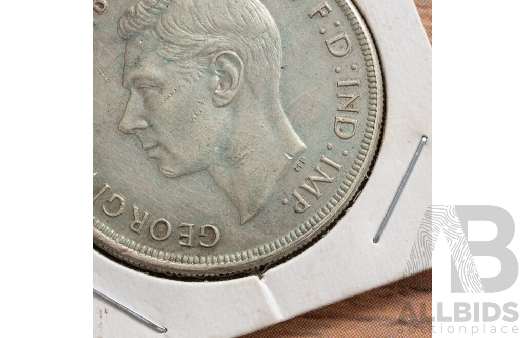 Australian 1937 KGVI Silver Crown Coin .925