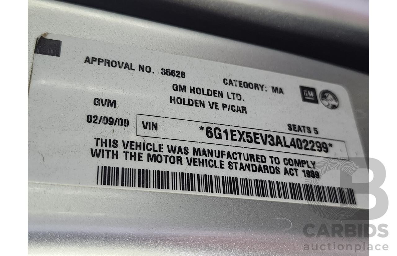 9/2009 Holden Calais V VE MY09.5 4d Sedan Silver 3.6L