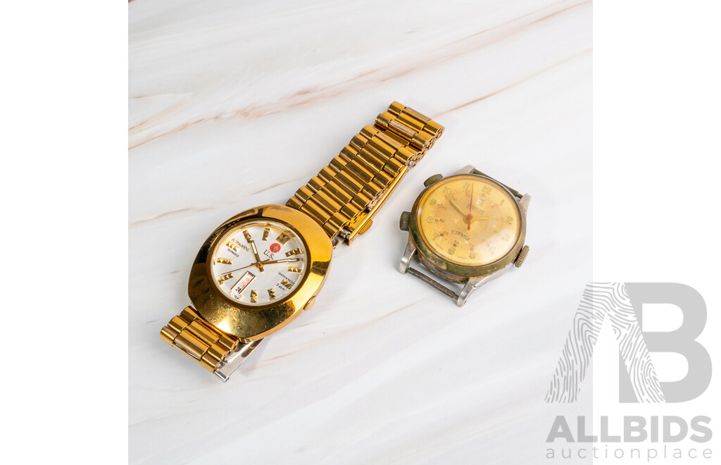 Vintage Sperina Calender 7 Jewels Swiss Made Watch, Face Only & U.S.Submarine SUB111MDD Watch