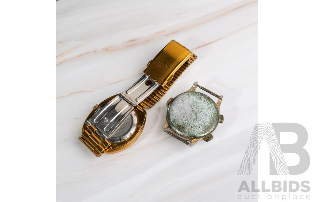 Vintage Sperina Calender 7 Jewels Swiss Made Watch, Face Only & U.S.Submarine SUB111MDD Watch