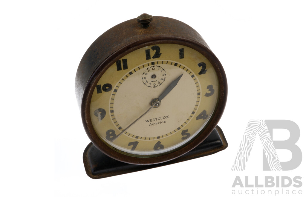 Vintage Westclox America Bedside Alarm Clock, Made in Canada