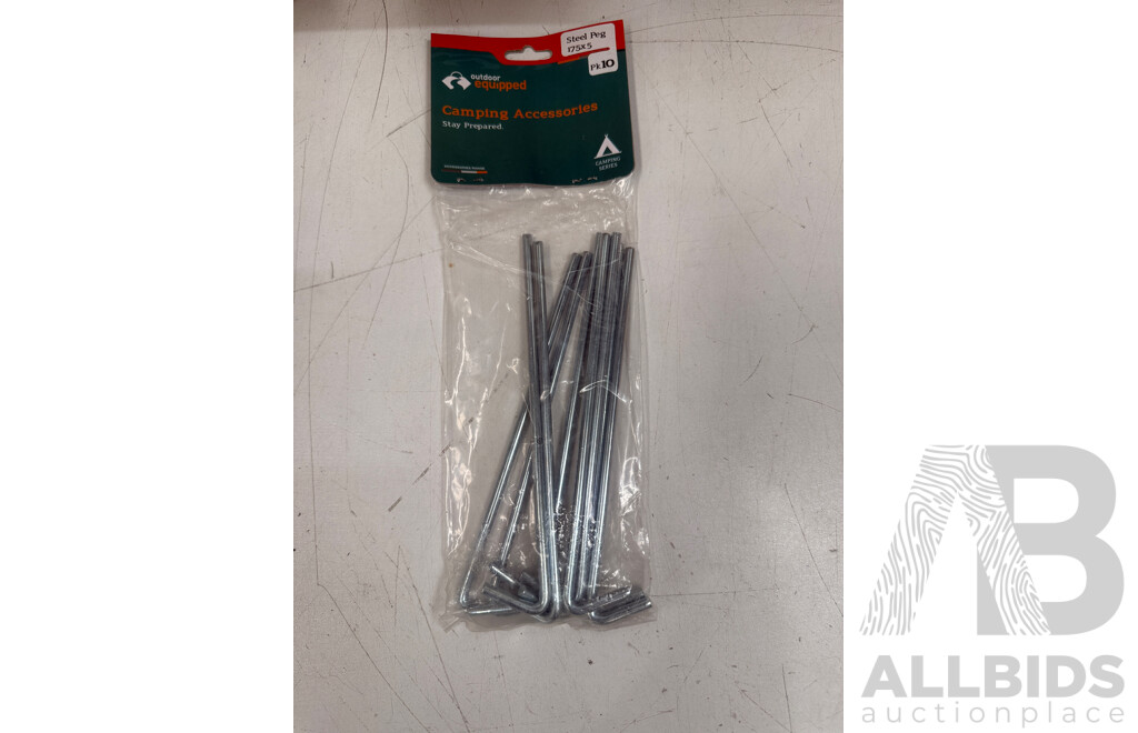 Outdoor Camping Equipment - Various Tent Pegs & Ropes