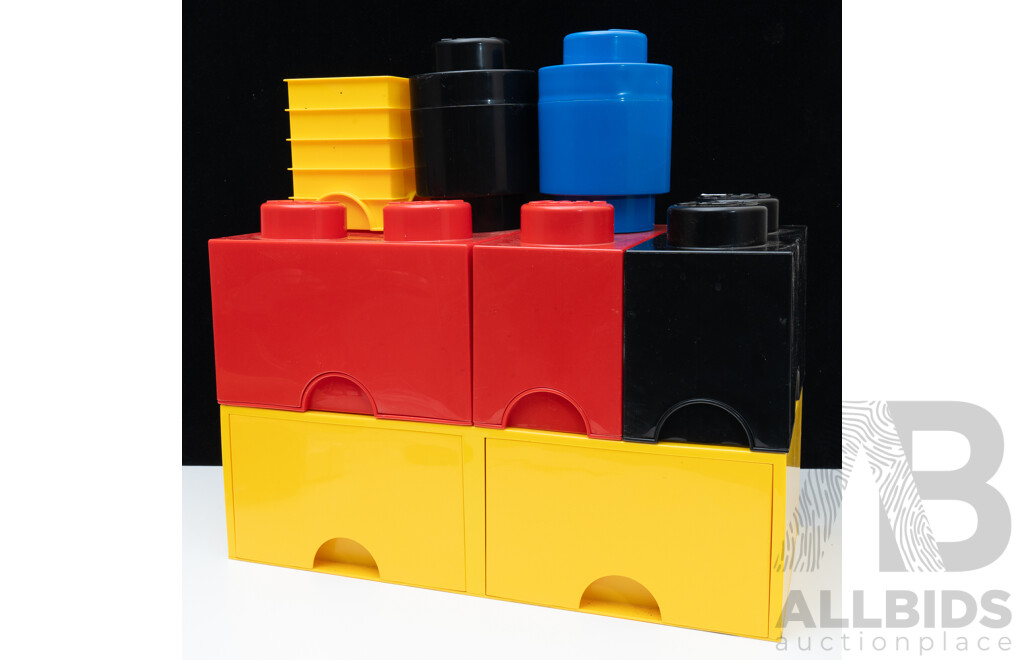 Collection Seven Lego Stackable Storage Bricks
