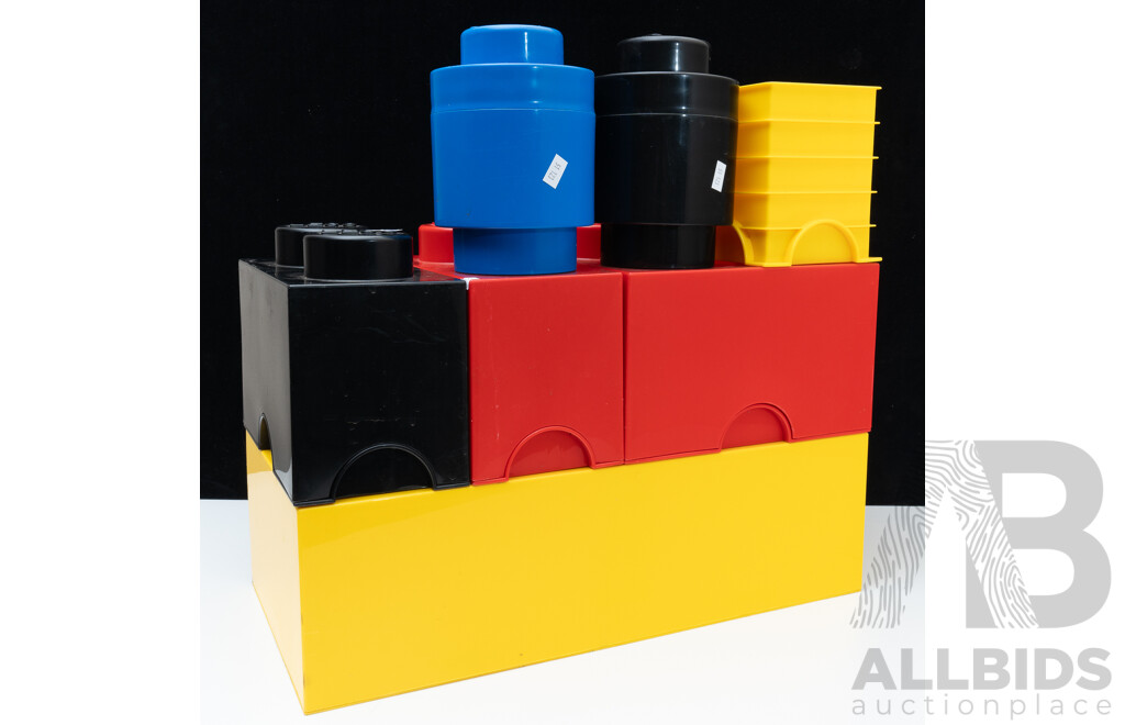 Collection Seven Lego Stackable Storage Bricks