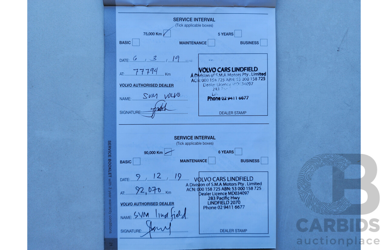 2/2014 Volvo XC90 D5 R-Design (AWD)  MY14 4d Wagon Blue Turbo Diesel 2.4L