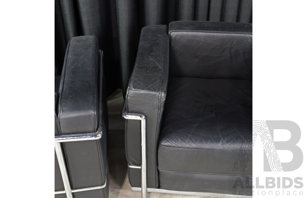 Replica Cassina 'LC3' Three Piece Lounge Suite