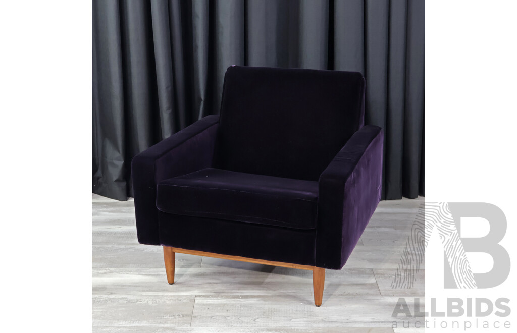 Purple Velvet Lowline Parker Armchair