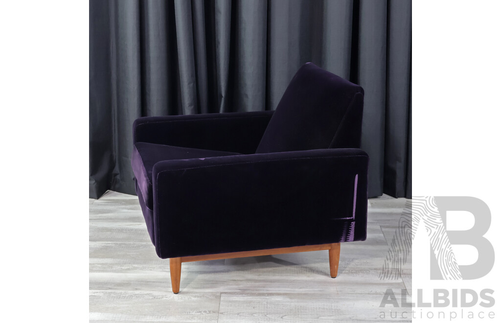 Purple Velvet Lowline Parker Armchair