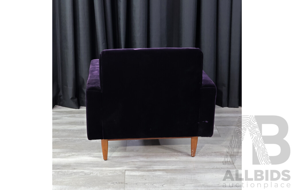 Purple Velvet Lowline Parker Armchair