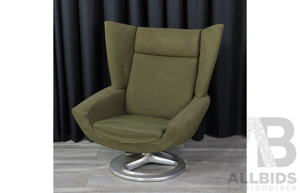 Danish Wingback Style Swivel Chair