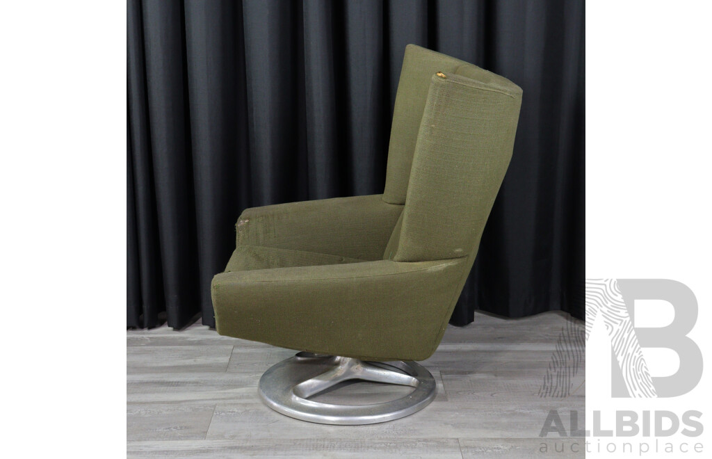 Danish Wingback Style Swivel Chair